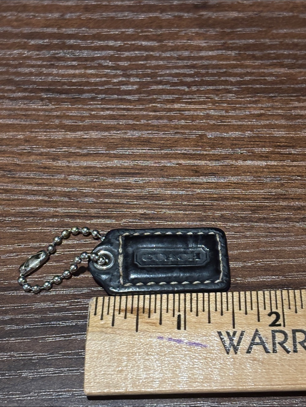 Coach Hang Tag Black with silver Chain - Picture 3 of 4
